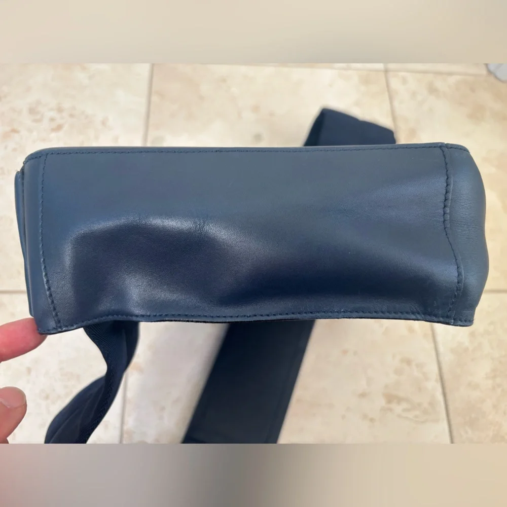 Prada Leather Navy Crossbody Bag with nylon strap Travel